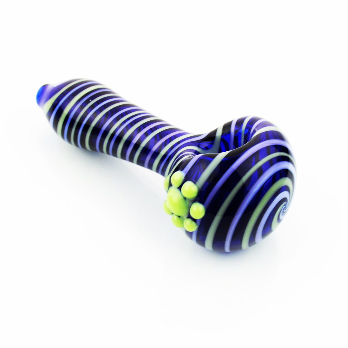 Artisan Blue Tube Hand Pipe with Spiral Design - Image 4