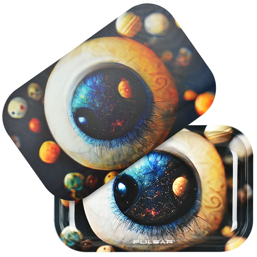 Pulsar Metal Rolling Tray w/ 3D Lid – 11″x7″/Planet Watcher