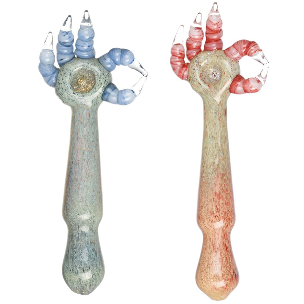 Devil Hand Spoon Pipe Durable Borosilicate Glass Hand Pipe 8.5 Inch