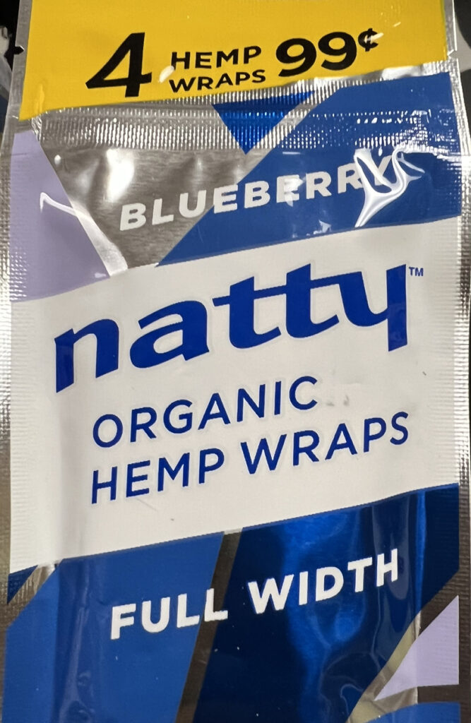 Natty Hemp Full Width Organic Natural 4 Wraps (3 Count) Blueberry Flavor