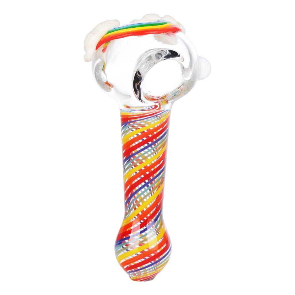 Rainbow Cloud Glass Spoon Pipe – 4.25″