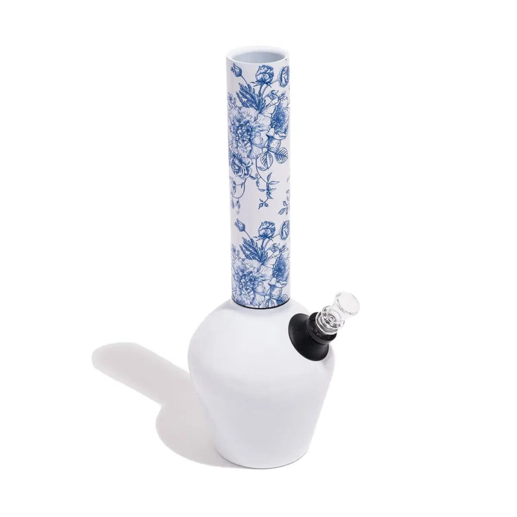 Chill Bong – Mix & Match – Gloss White & Blue Floral Bong Combo