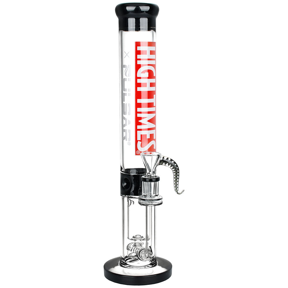 High Times x Pulsar Logo Straight Tube Recycler Water Pipe – 14.75″ / 14mm F