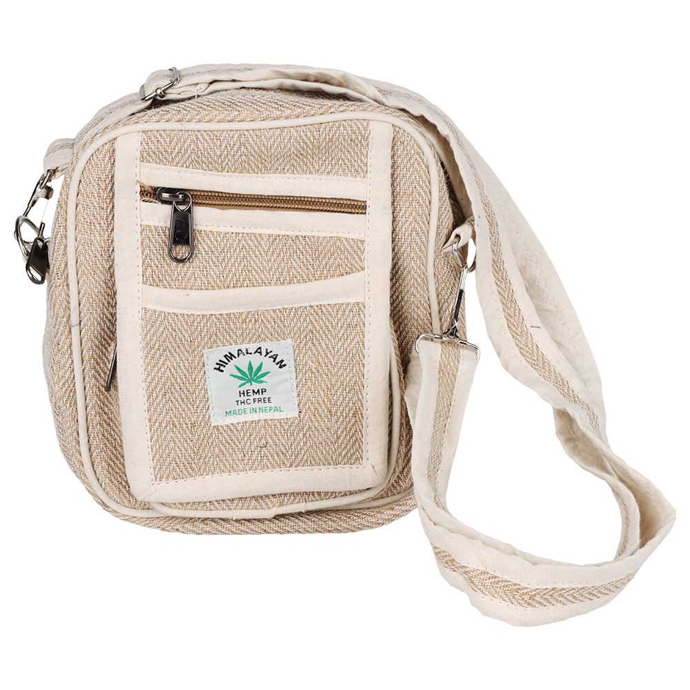 Himalayan Hemp Neutral Shoulder Bag – 8″ x 7.5″