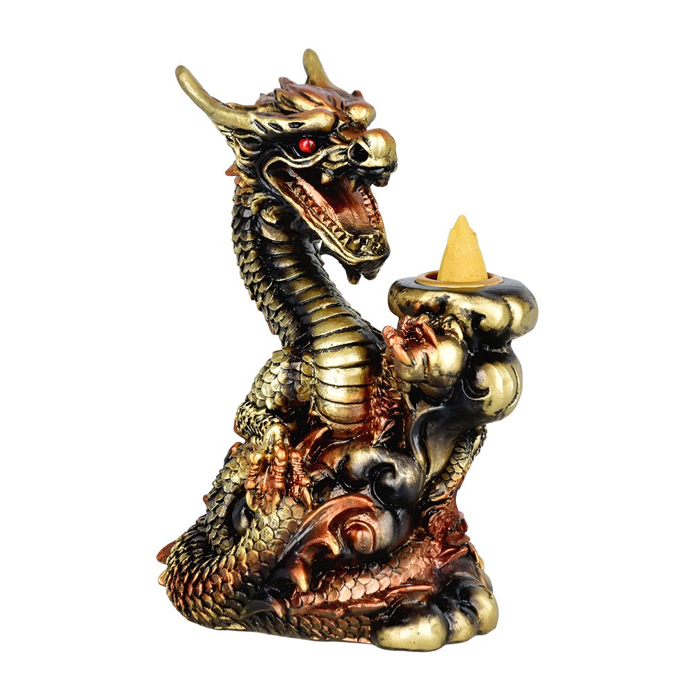 Copper Dragon Backflow Cone Incense Burner – 6″