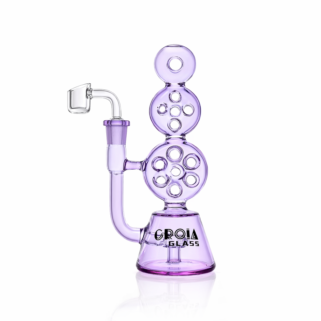 8" Triple Stack Swiss Perc Recycler Dab Rig | Croia Glass - Image 3