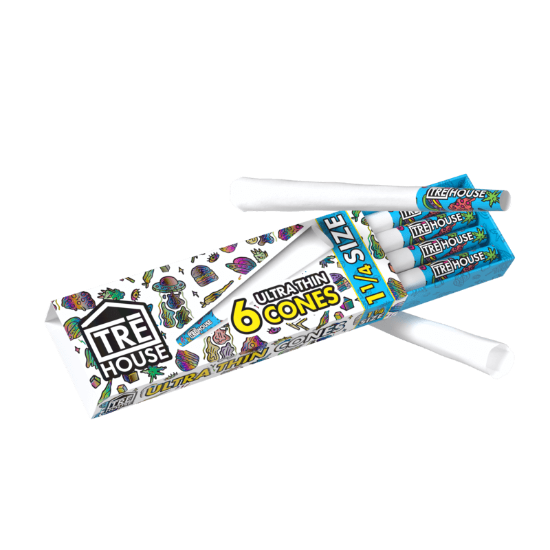 Pre Roll Cones – 6 Pack – 1 1/4″ – Ultra Thin – (24 Pack)
