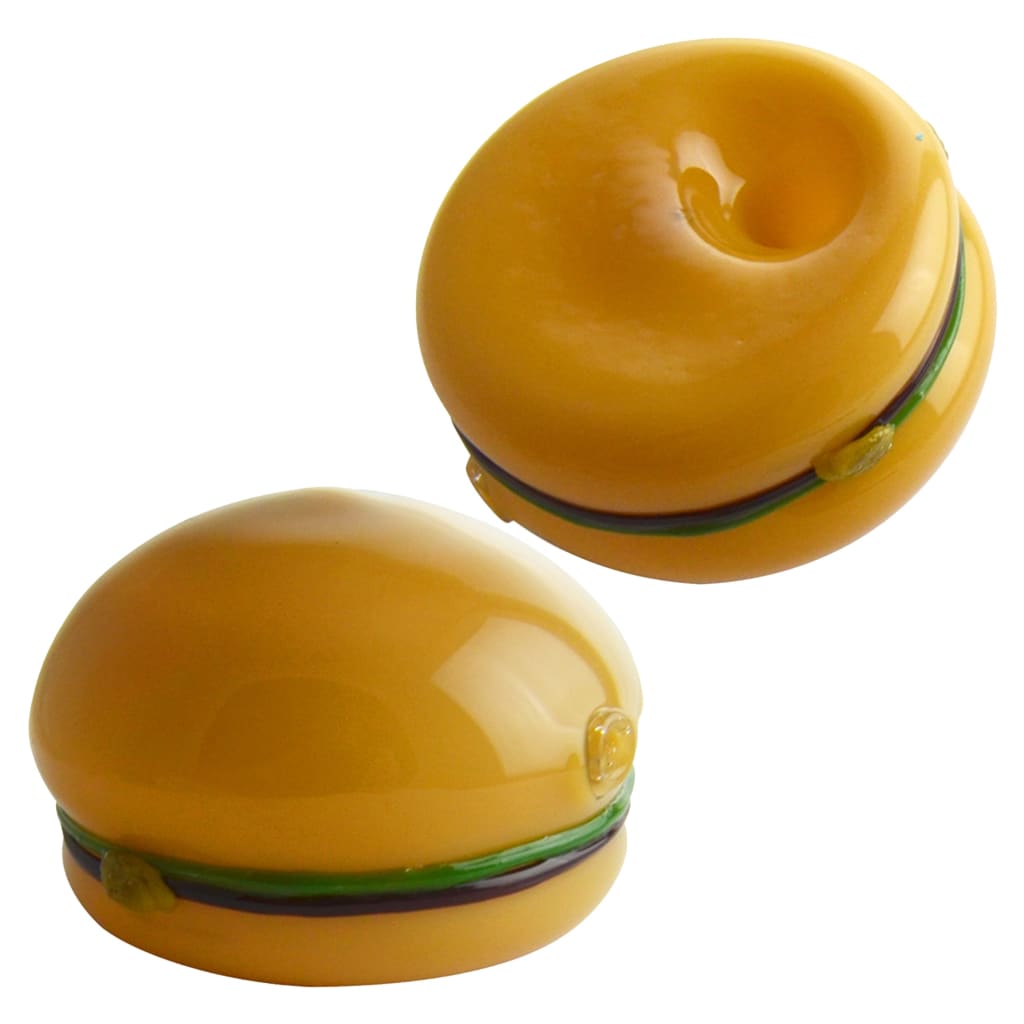 Hamburger Pipe Glass Hand Pipe Shaped Like a Burger