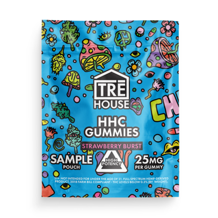 Sample – Free – Gummies – HHC – High Potency – Strawberry Burst – 1ct