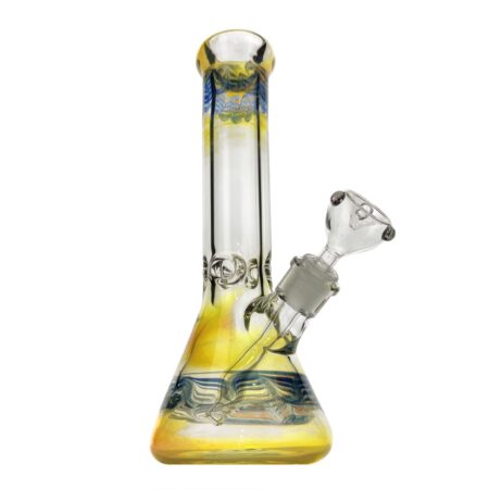 Fumed Thick Glass Beaker Bong with Straight Tube Neck Borosilicate Glass