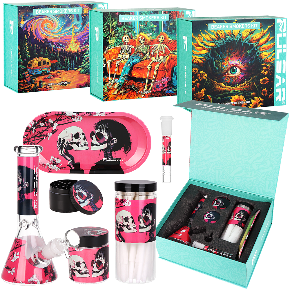 Pulsar Design Series Beaker Water Pipe Smoker’s Kit | 7.75″