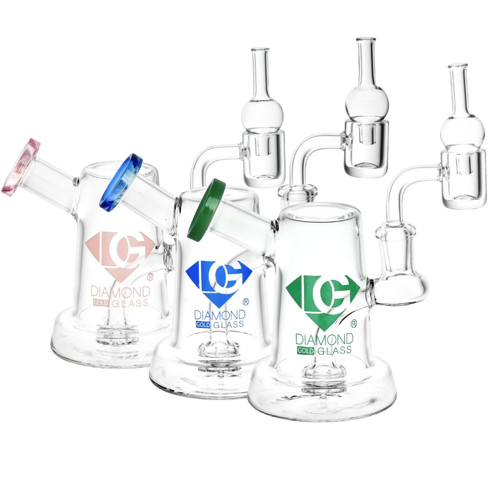 Diamond Glass Jug Mini Dab Rig – 6″ / 14mm F