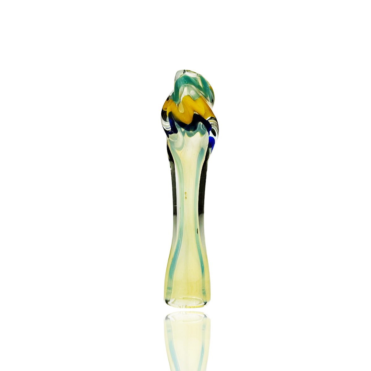 Artisan Twisted Silver Fume Glass Chillum - Image 6