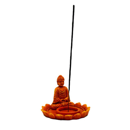 Meditating Buddha w/ Lotus Flower Incense Burner