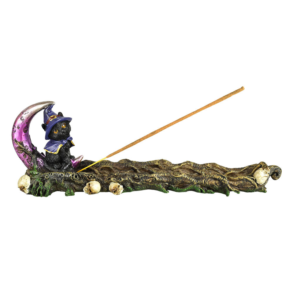 Black Magic Cat Polyresin Incense Burner – 11.5″