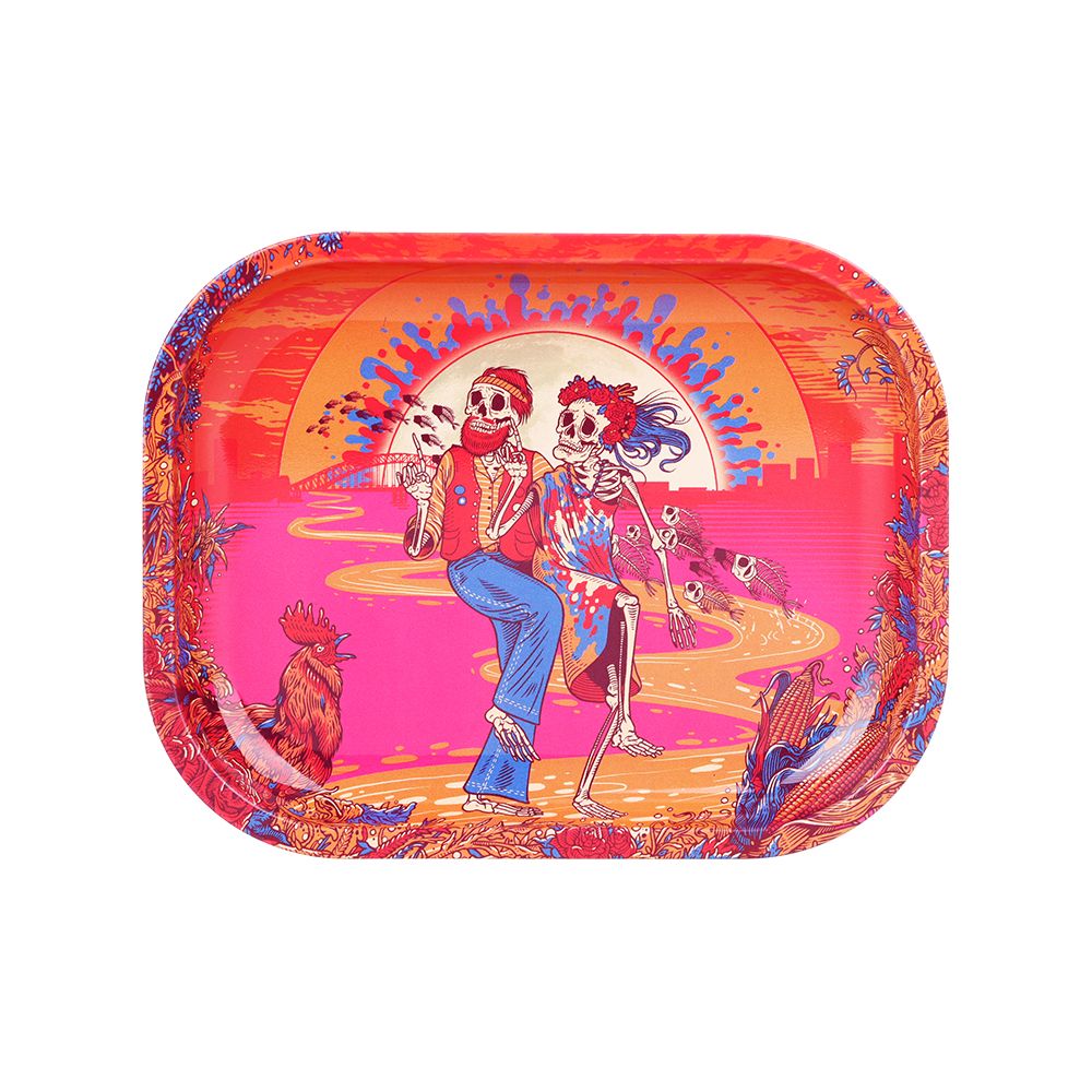 Grateful Dead x Pulsar Mini Metal Rolling Tray – Sunset Dance / 7″x5.5″