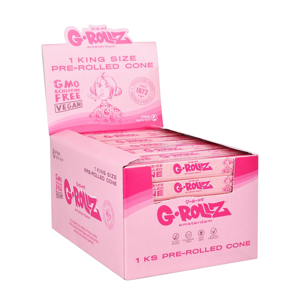 G-ROLLZ Lightly Dyed Pink Pre-Rolled Cones – King Size 72ct