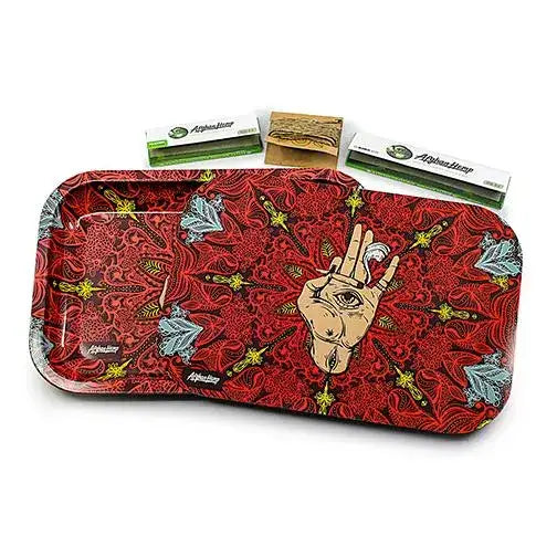 Afghan Hemp Metal Tray for Rolling and Organization - Image 27