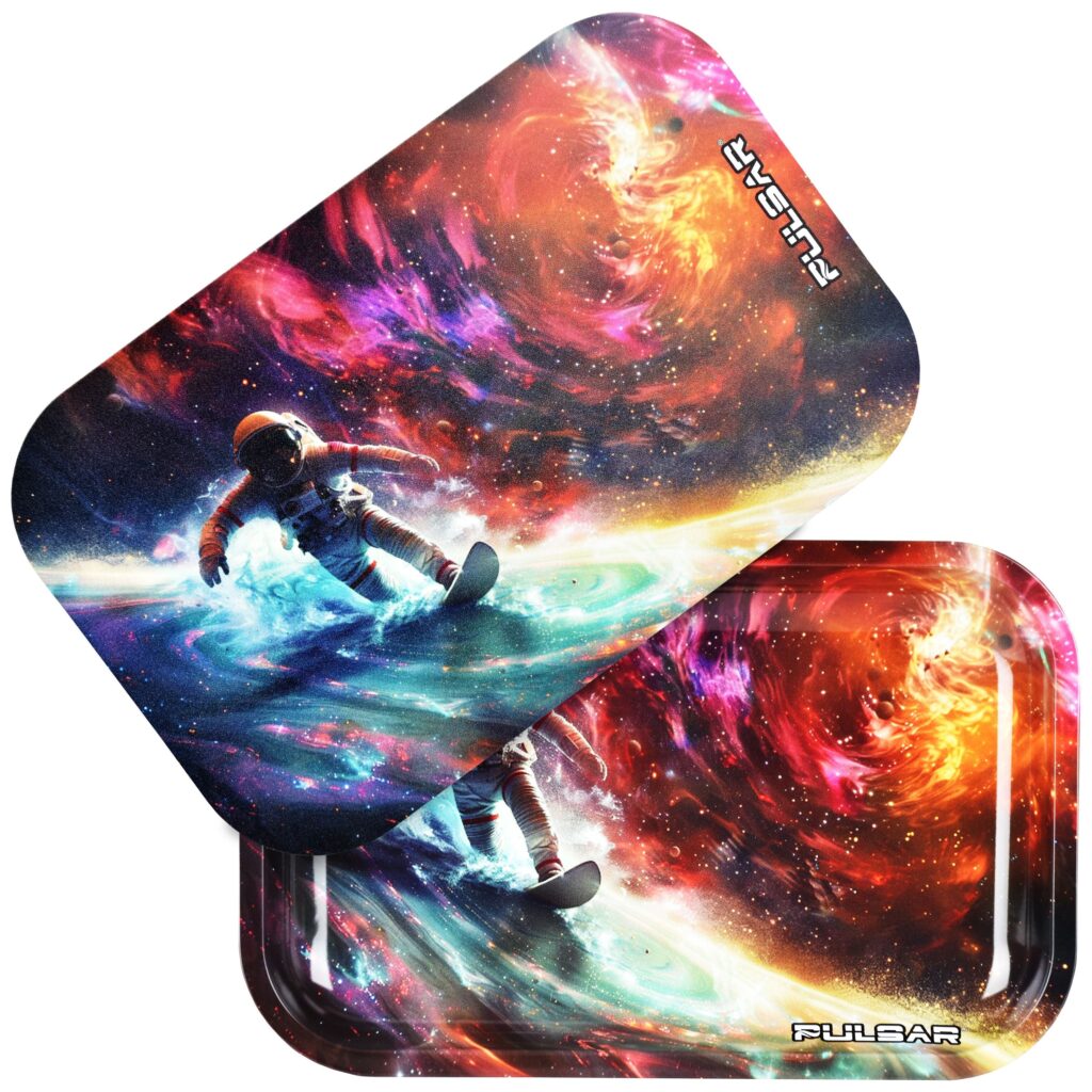 Pulsar Rolling Tray & Lid Kit – Astro Surfer / 11″x7″