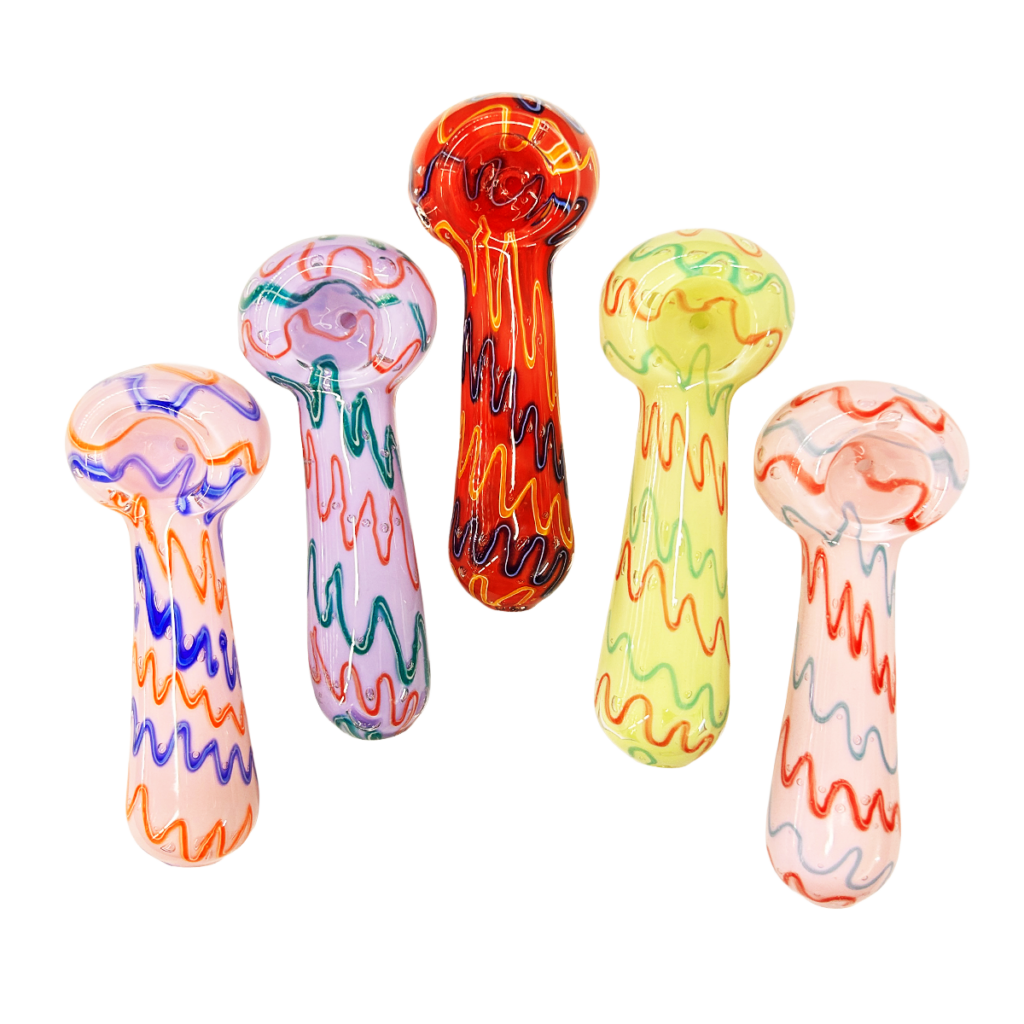 Vibrant Slime Frit Glass Hand Pipe