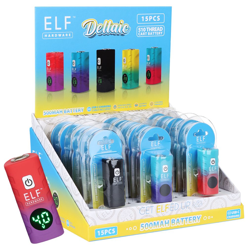 ELF Hardware Deltaic 510 Cart Vape Battery – 500mAh / 15ct