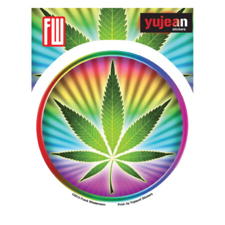 Psychedelic Hemp Leaf by Frank Wiedemann Sticker - 4"
