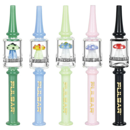 HP150 Pulsar Shroom Dab Straw w/ Honeycomb Filter | 6.25″ | Colors Vary