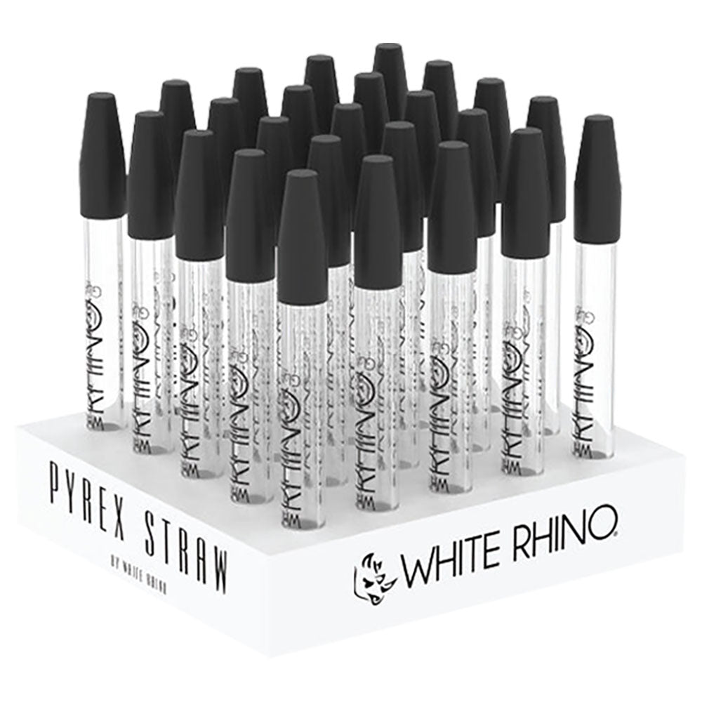 White Rhino Dab Straw w/ Silicone Cap | 5″ | 25pc Display