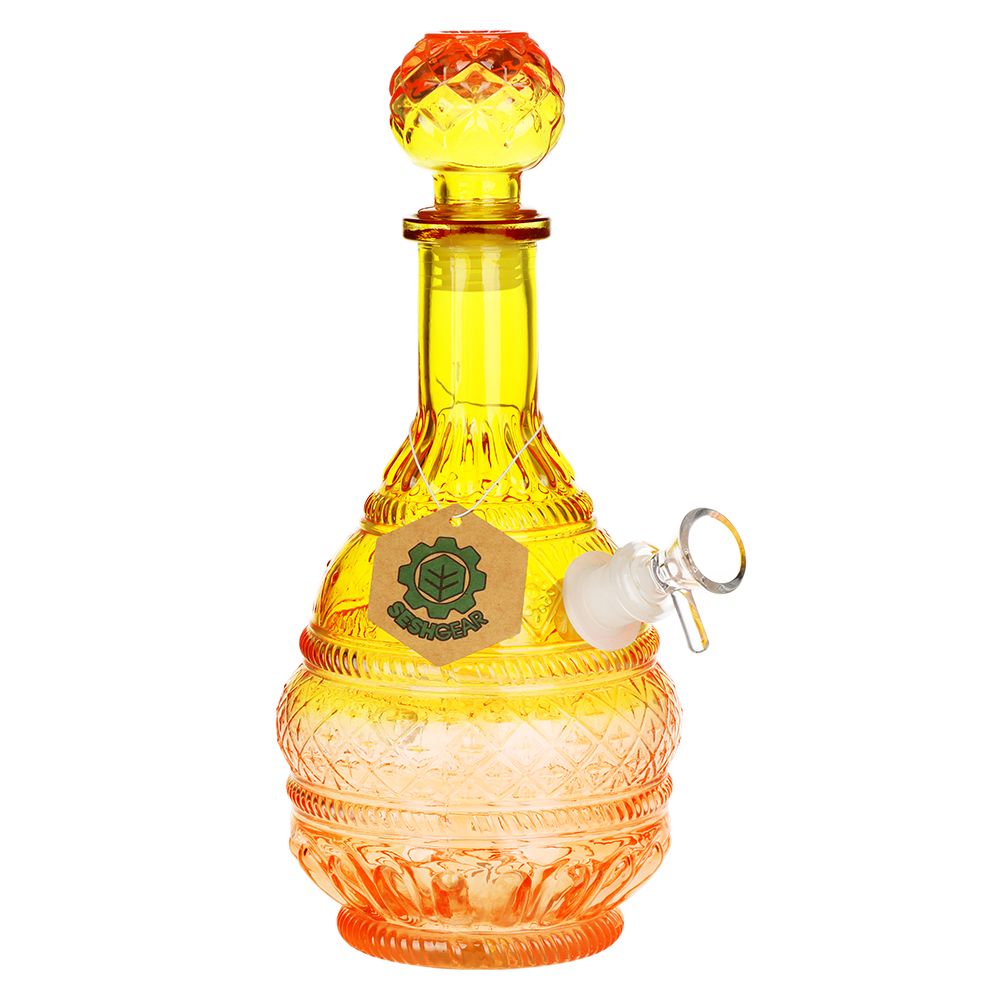 SeshGear Vintage Ombre Glass Water Pipe – 10.5″ / 14mm F / Round Lotus