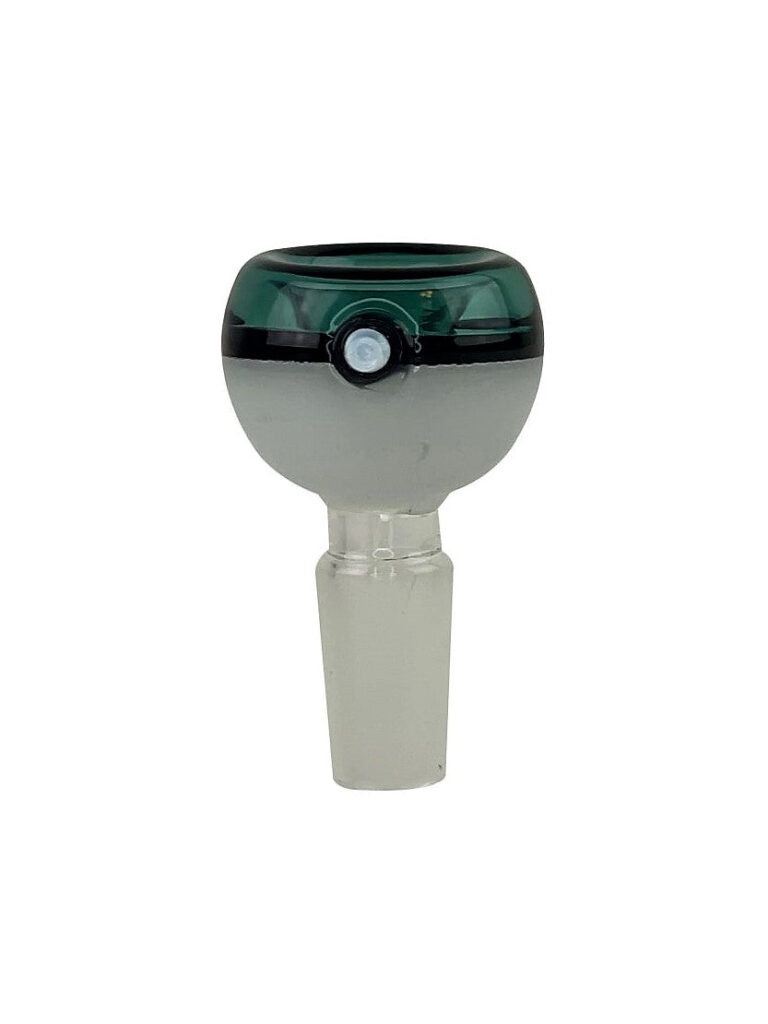 Teal Poke Ball Glass Bong Bowl – 14mm