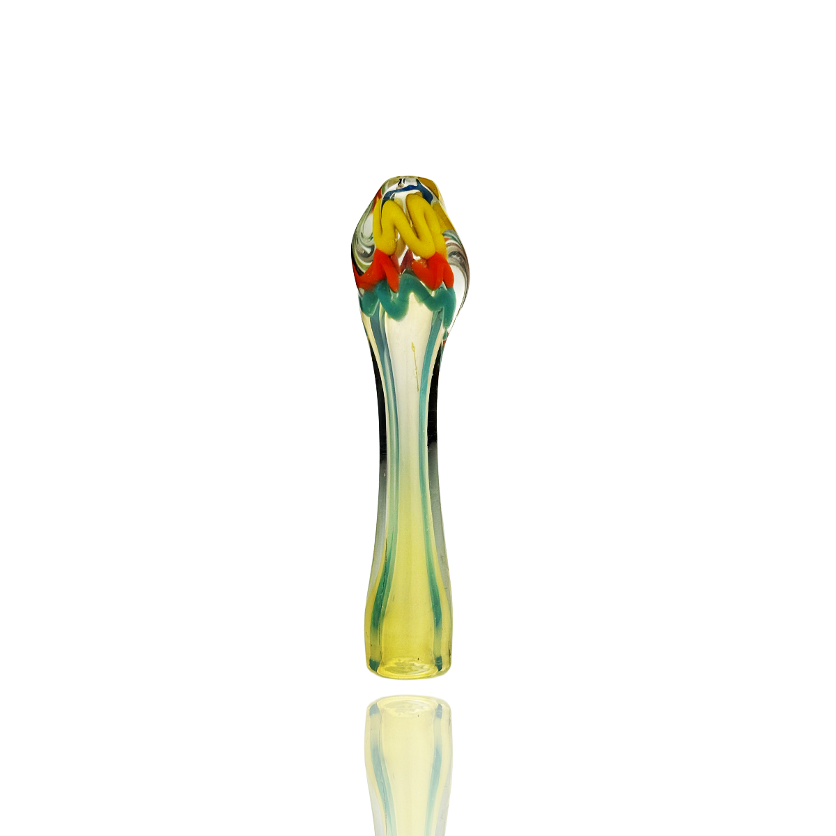 Artisan Twisted Silver Fume Glass Chillum - Image 3