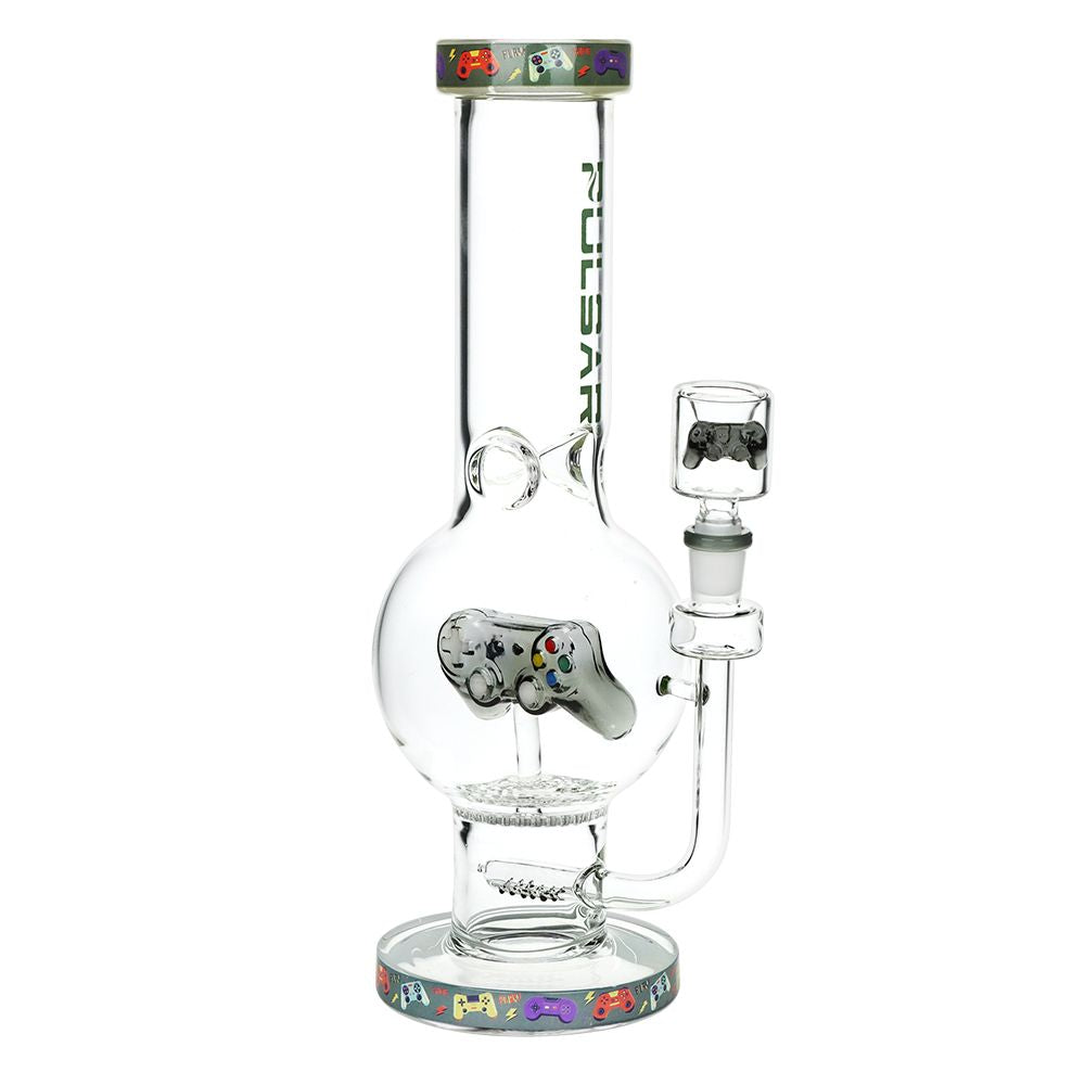 Pulsar Game Time Bubble Base Glass Water Pipe – 12.5″ / 14mm F