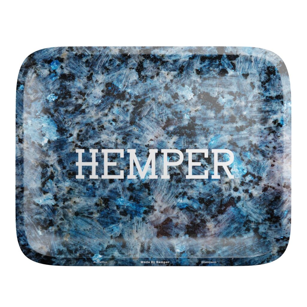HEMPER  – Luxe Marble Black/Blue Rolling Tray