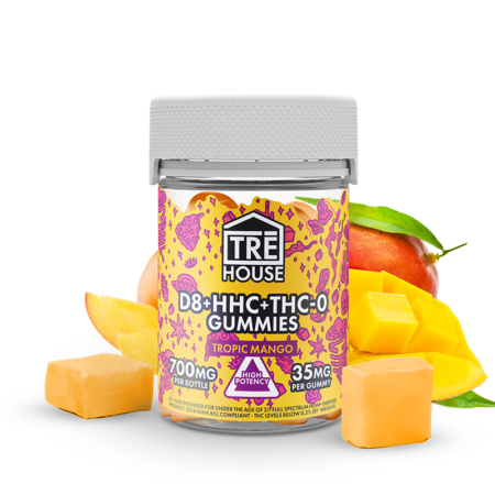 Gummies – Delta 8 w/ HHC & THC-O – Tropic Mango (10 x 6 Pack) – 60pc MC