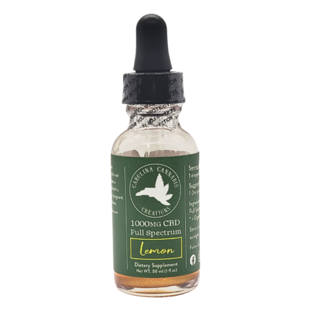 Full Spectrum 1000mg CBD Tincture | Lemon | Carolina Cannabis Creations