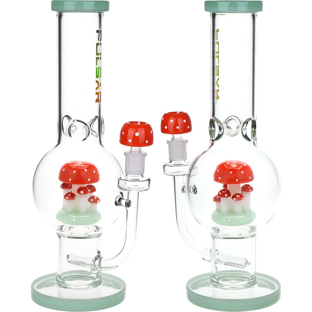 Pulsar Shroom Colony Perc Bubble Base Glass Water Pipe – 12.5″ / 14mm F