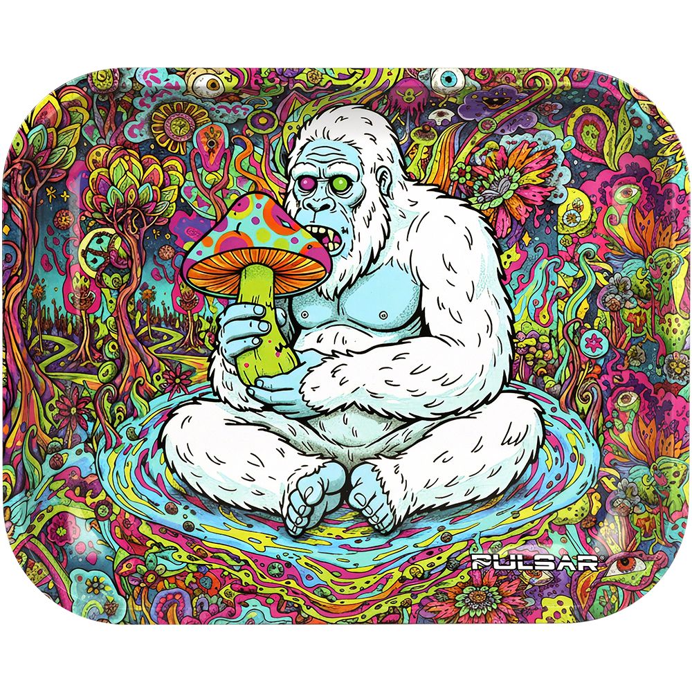 Pulsar Metal Rolling Tray – Trippin’ Yeti / 13″x 11″