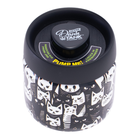 Fujima Dank Tank Vacuum Glass Jar - 4.2" / Black & White Cats