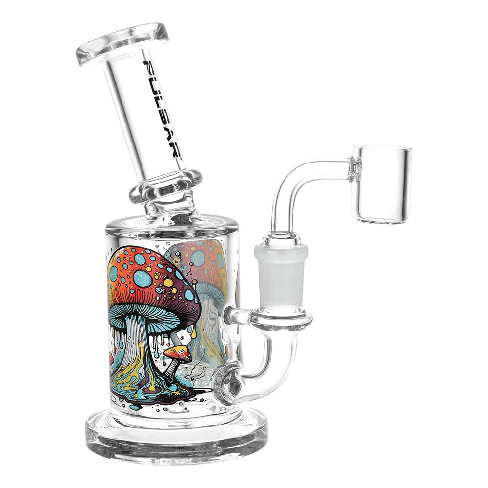 Pulsar Day Drippin’ On Planet Shroom Glass Dab Rig – 6.25″ / 14mm F