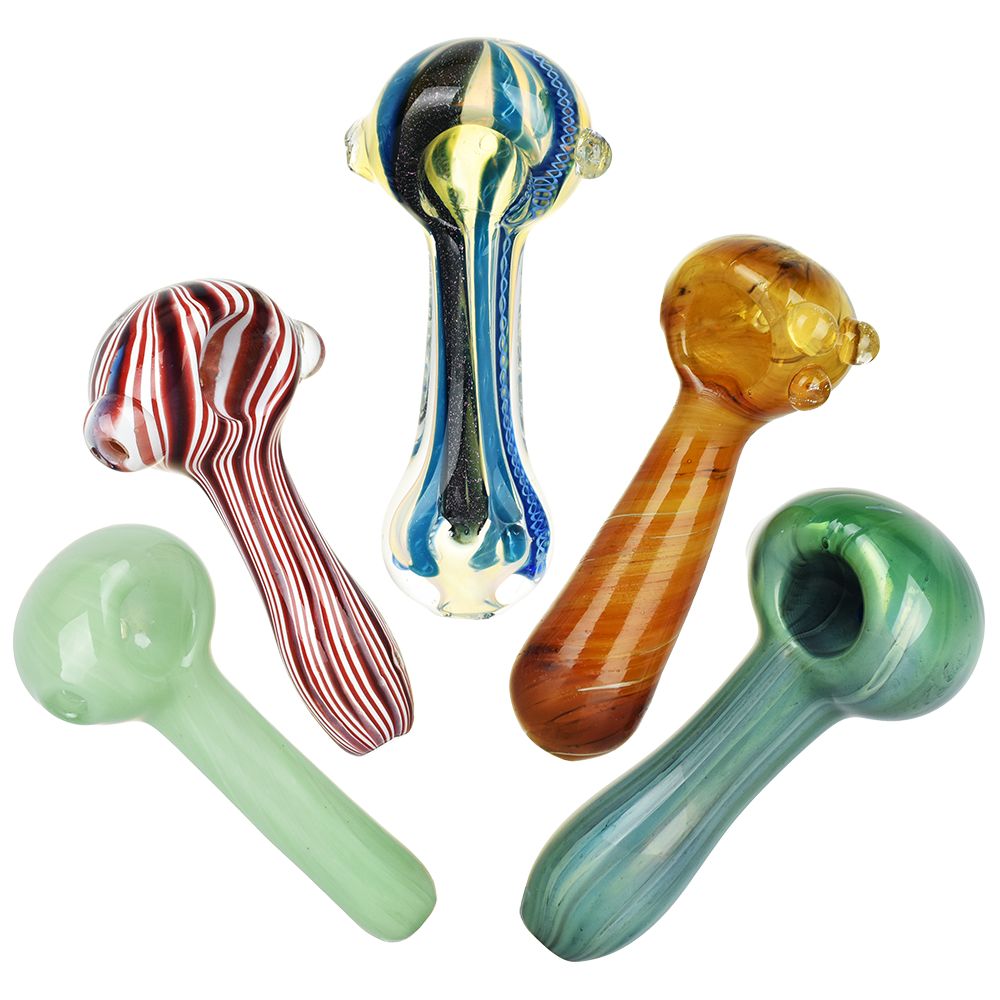 Earth Movement Glass Spoon Pipes – 3.75″-4.5″ 20ct