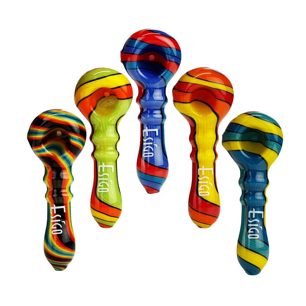 Vibrant Wig Wag Glass Hand Pipe, 4-Inch
