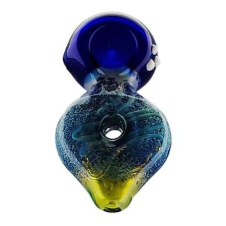 Fumed Fountain Pendant Pipe Blue and Gold-fumed Thick Glass