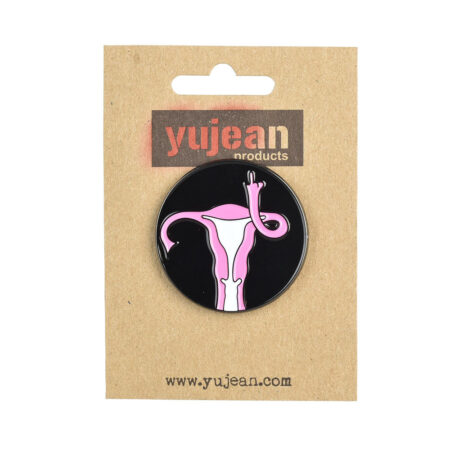 Scary Uterus Enamel Pin – 1.5″