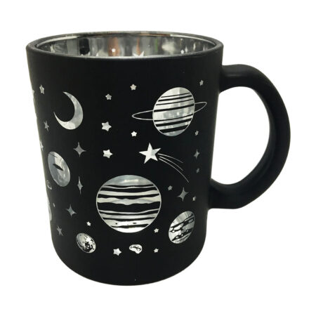 Silver Galaxy Metallic Glass Coffee Mug - 16oz