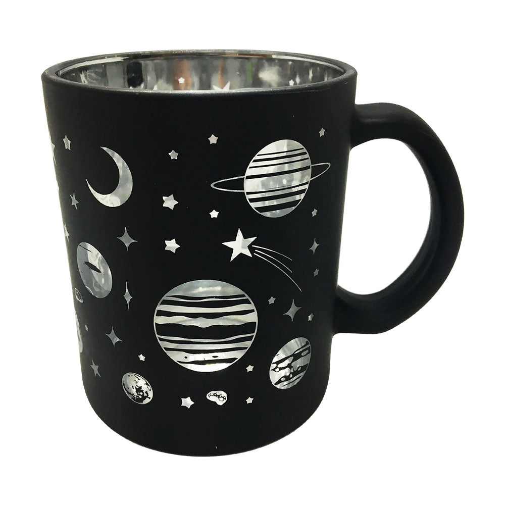 Silver Galaxy Metallic Glass Coffee Mug – 16oz