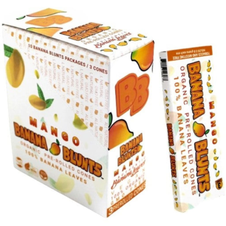 Banana Blunts Organic Pre-rolled Cones Mango 10 Pack Box Display