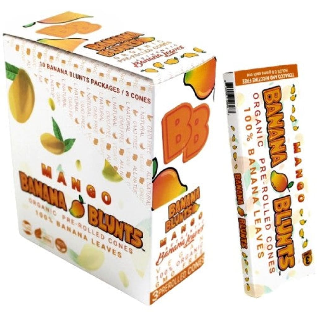 Banana Blunts Organic Pre-rolled Cones Mango 10 Pack Box Display