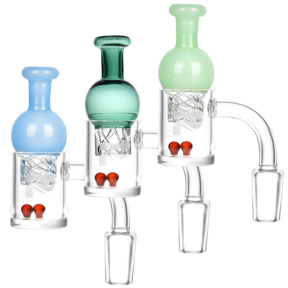 Pulsar Quartz Banger w/ Helix Carb Cap – 14mm M / Colors Vary