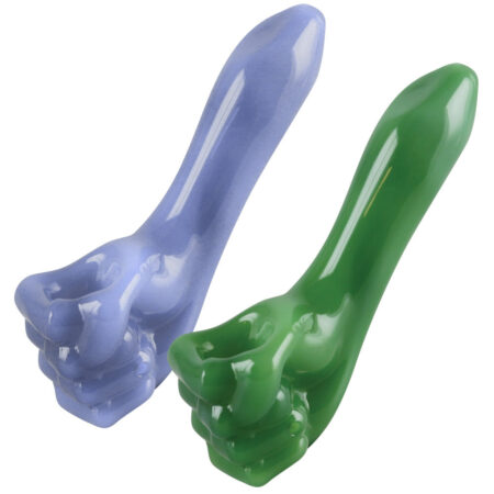Clenched Fist Glass Spoon Pipe