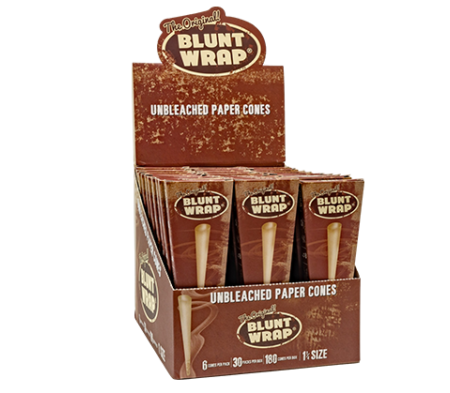 Orginal Blunt Wrap Unbleached Cones - 1/4 - 6 pack